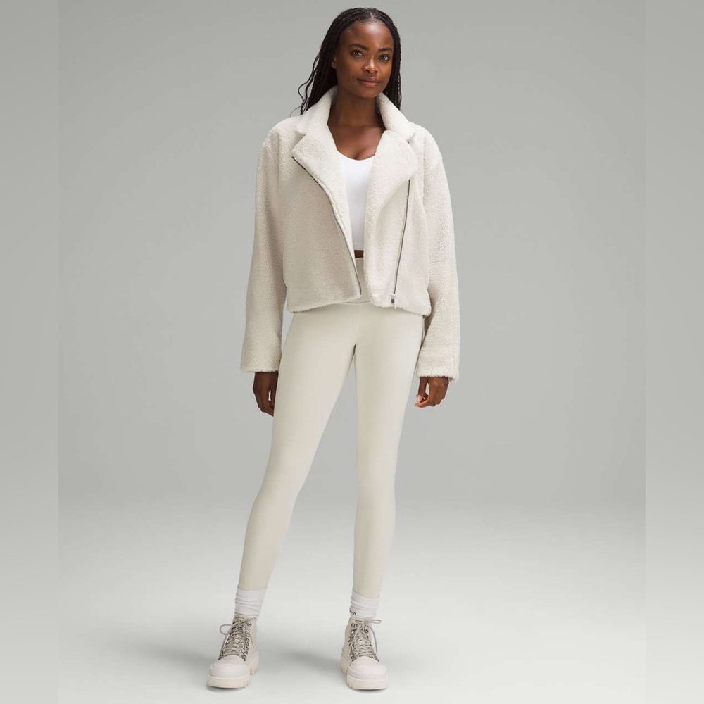 Lululemon Gorgeous Textured Fleece Collared Jacket-Bone